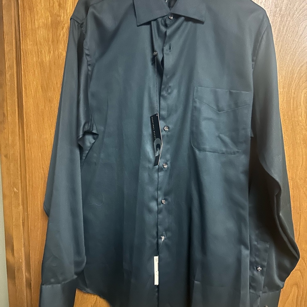 Geoffrey Beene forest green dress shirt NWT